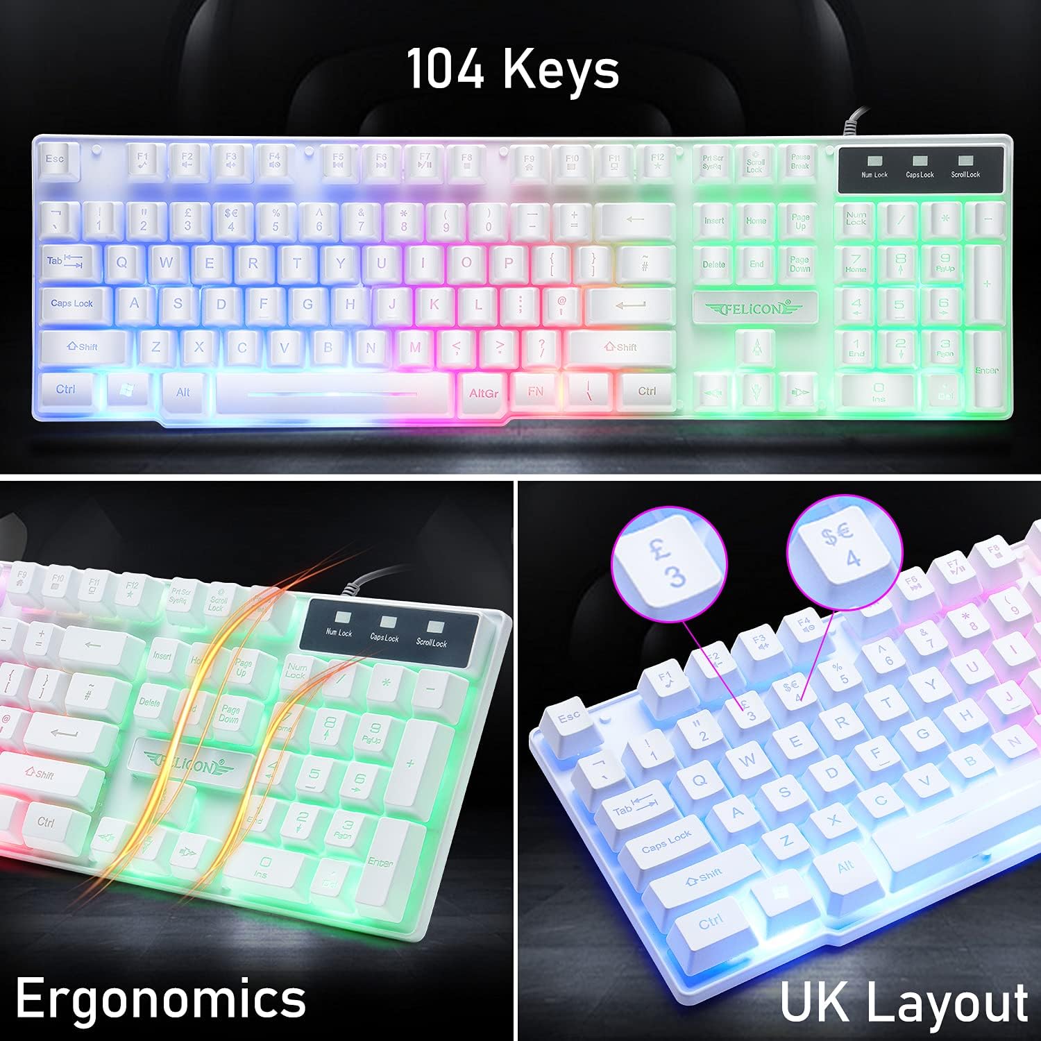MAMBASNAKE T11 UK 100% Gaming  – Gaming Keyboard And Mouse Combo recenzja i cena
