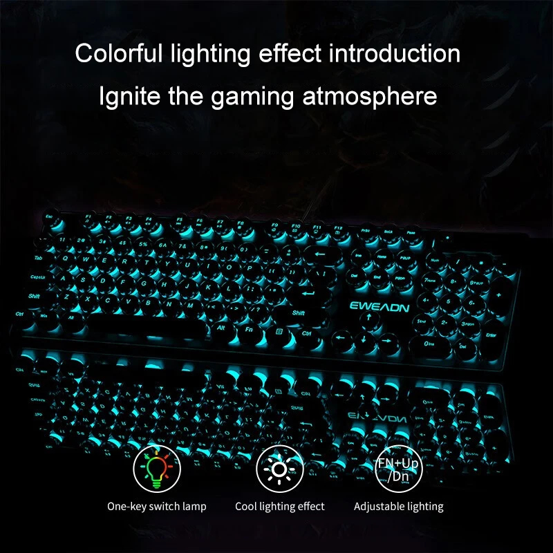 Retro Punk Mechanical Feel Key – Gaming Keyboard Mechanical Wireless recenzja i cena