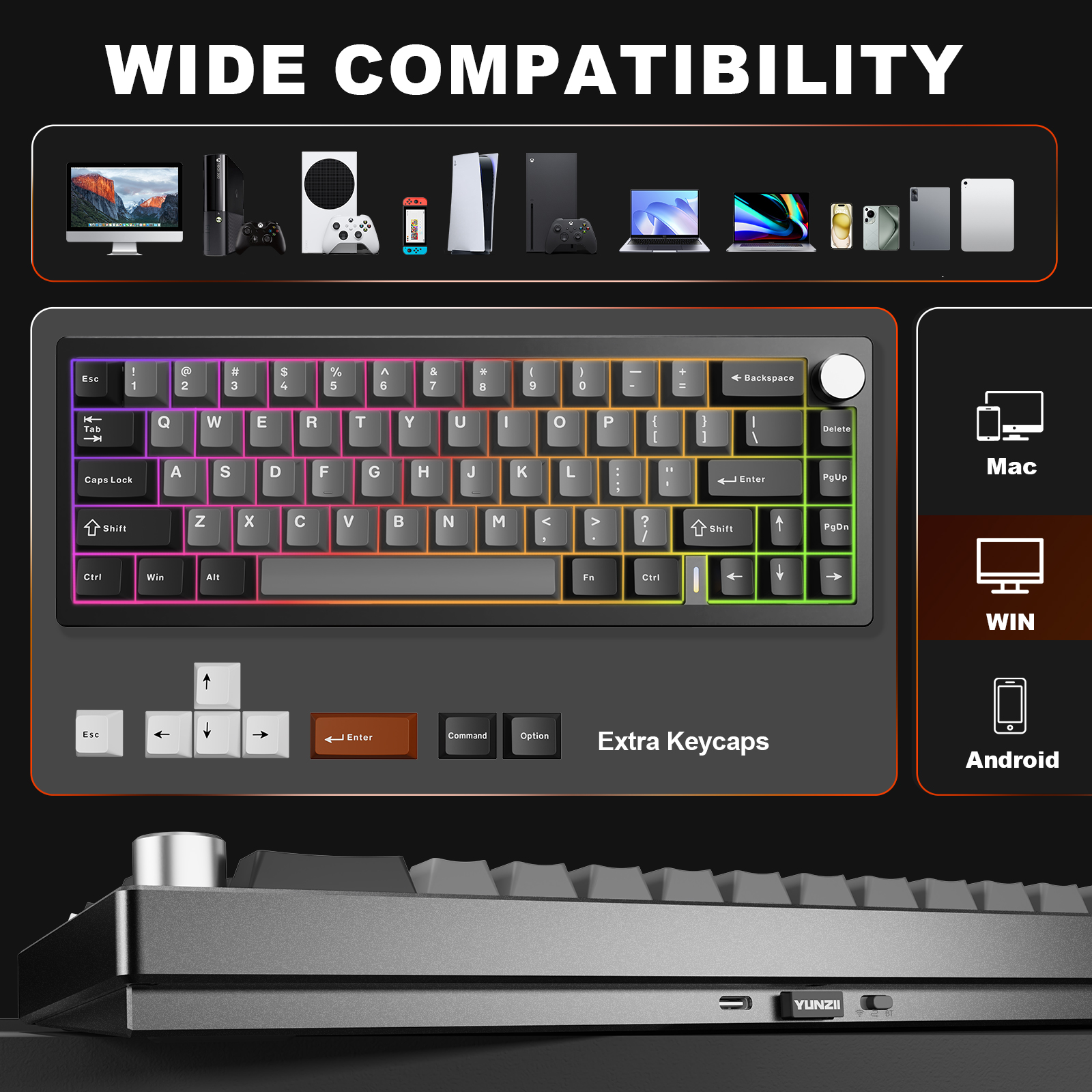 YUNZII AL68 Black QMK/VIA Mech – Gaming Keyboard Mini Mechanical recenzja i cena