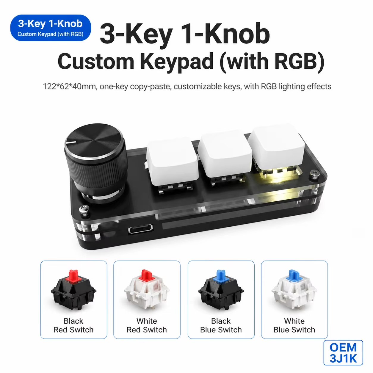 Programmable 3 Keys With Knob  – Gaming Keyboard Number Pad recenzja i cena