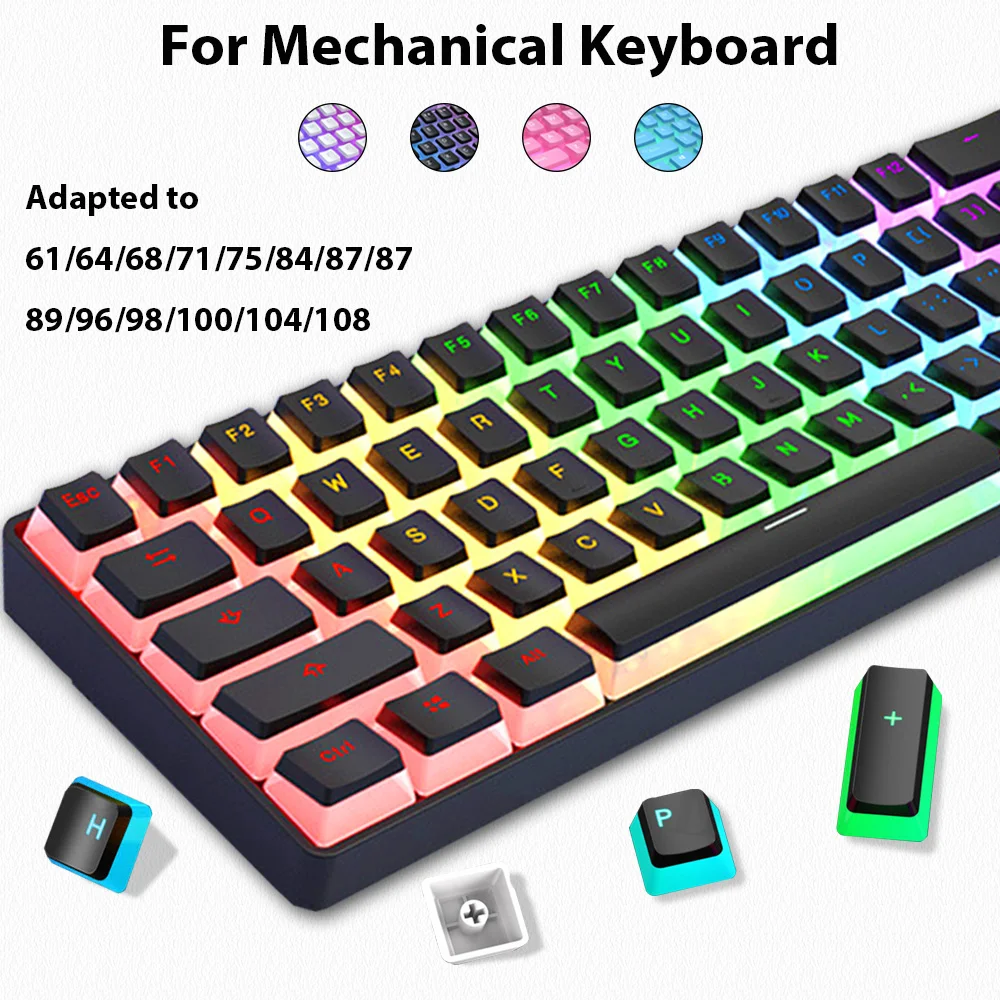129 Keys Pudding Keycaps PBT D – Gaming Keyboard No Rgb recenzja i cena