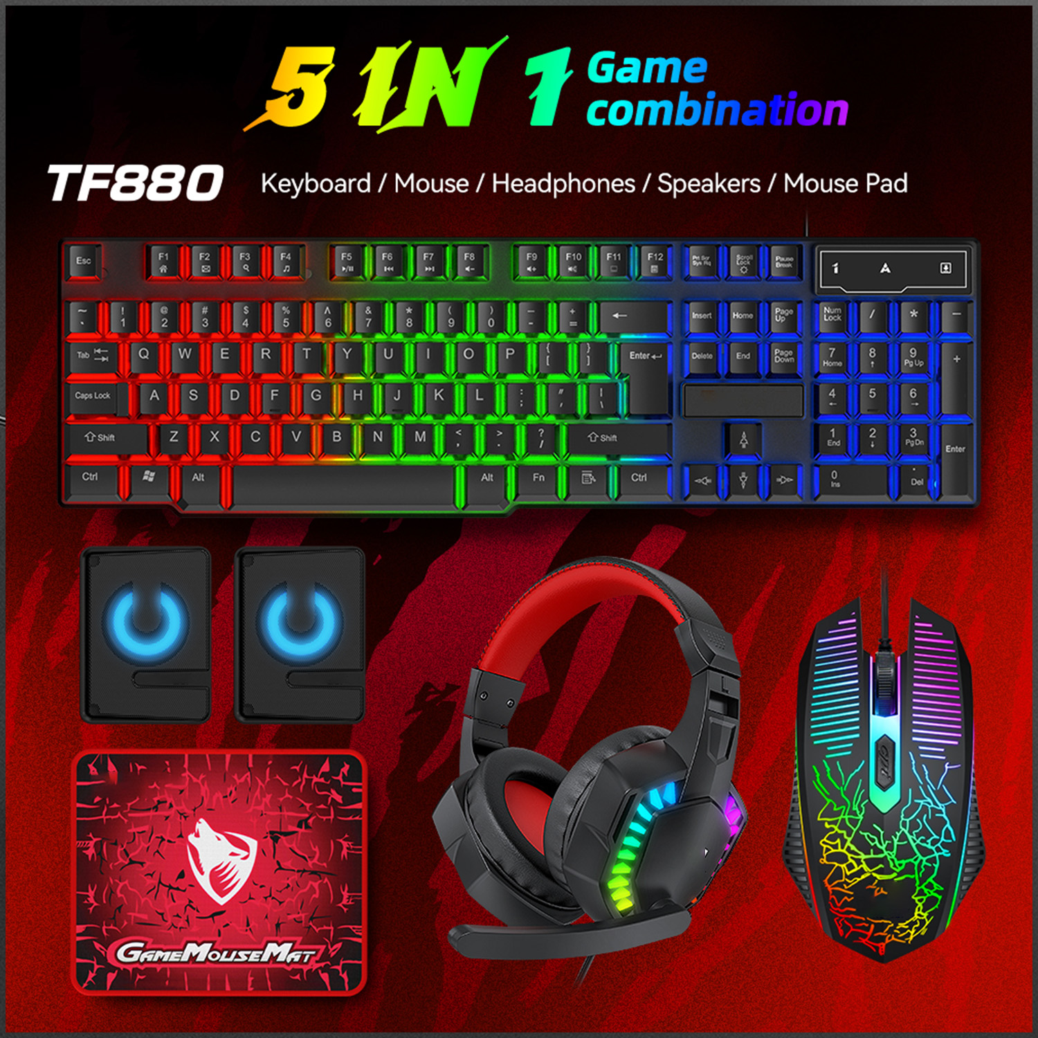 5-in-1 Set Gaming Combo Keyboa – Gaming Keyboard And Mouse Combo recenzja i cena