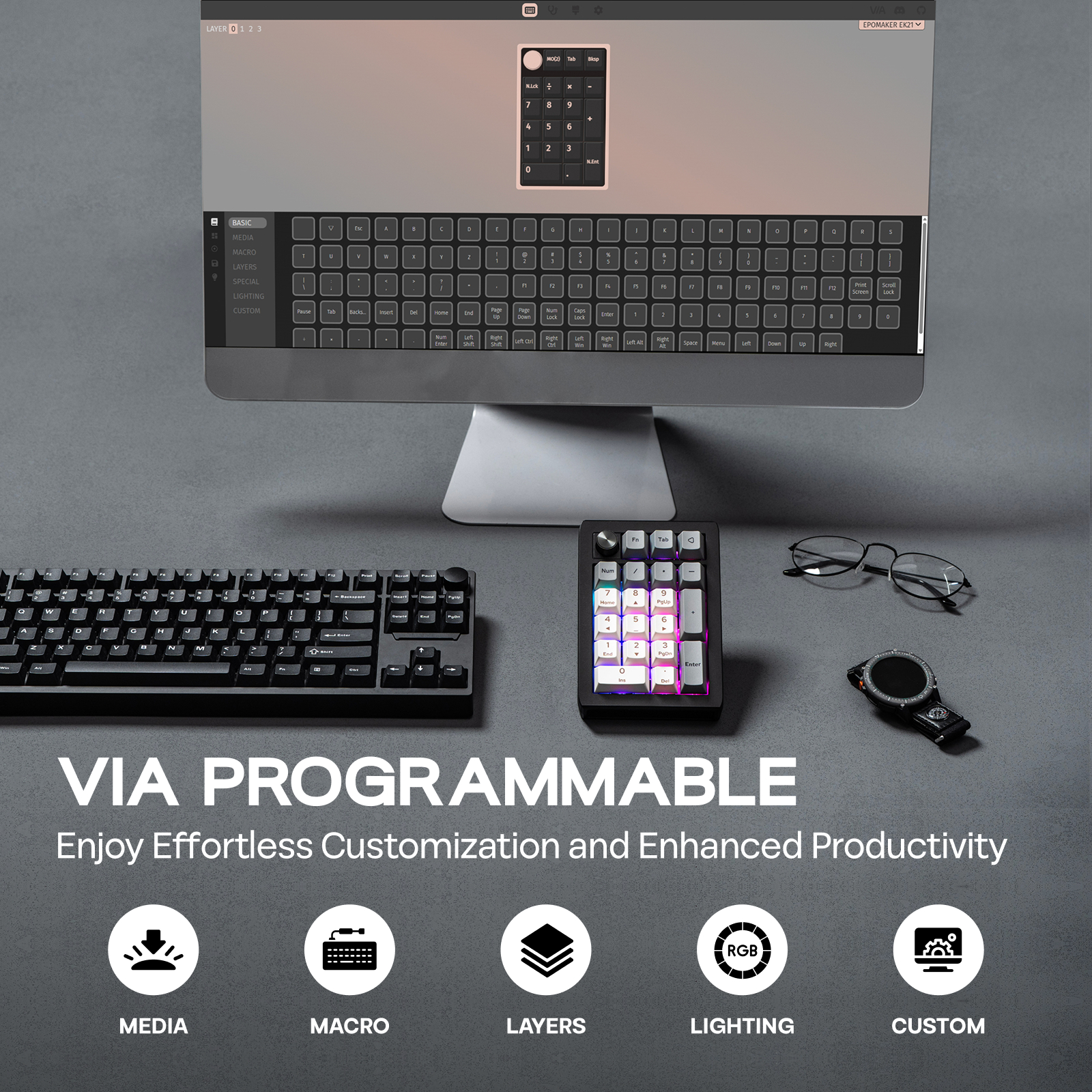EPOMAKER EK21 VIA 20% Gasket W – Gaming Keyboard Mini Mechanical recenzja i cena